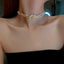 Simple Style Mixed Materials Pearl Rhinestone Inlay Women's Choker Necklace