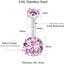 Fashion Double-Headed Zircon Belly Button Ring Women's Body Jewelry