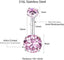 Fashion Double-Headed Zircon Belly Button Ring Women's Body Jewelry