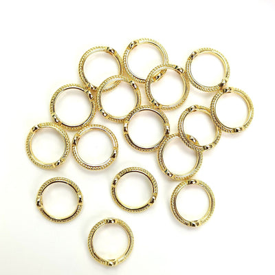 50 PCS Alloy Solid Color Jewelry Buckle and 14k Gold Plated Bead Spacer Rings for Earrings, Bracelets, and Necklaces