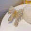 Women's Butterfly Pearl Rhinestone Hair Claw Clip