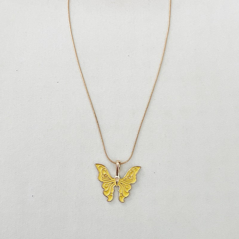 Fashion Butterfly Alloy Plating Artificial Pearls Necklace