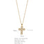 Glam Zircon Cross Pendant Necklace for Women in Copper Plated Stainless Steel