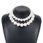 Elegant Modern Double Layer Imitation Pearl Choker Necklace