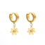 Simple Gold Chrysanthemum Heart Titanium Steel Ear Cuff Earrings