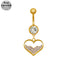 1 Piece Belly Rings Simple Style Classic Style Heart Shape 316 Stainless Steel  Alloy Plating Inlay Resin Glass Gold Plated Silver Plated