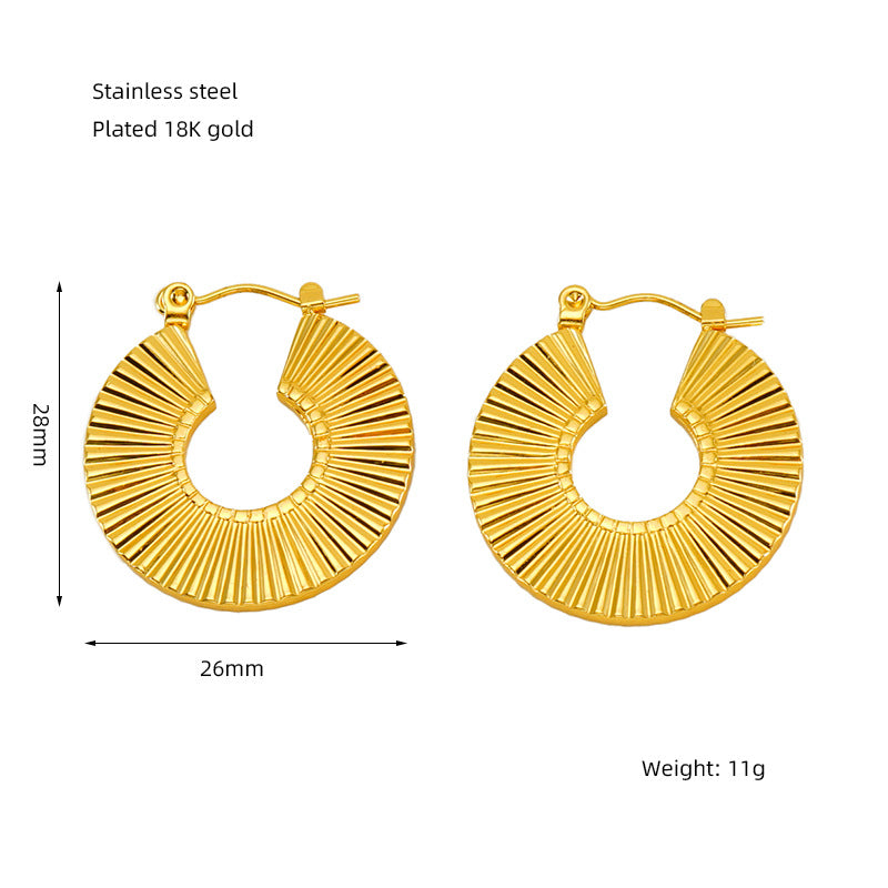 Elegant Gold Plated Stainless Steel Vintage Design Earrings for Women