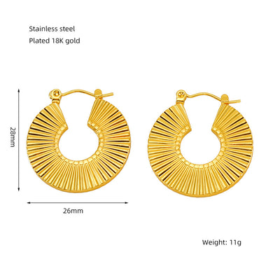 Elegant Gold Plated Stainless Steel Vintage Design Earrings for Women