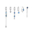 Elegant Geometric Tassel Blue Zircon 18k Gold Plated Drop Earrings Set