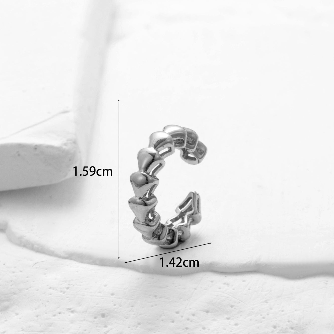 Heart Shape Butterfly Zircon Cartilage Ear Clip Earrings