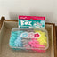 Cartoon Multicolor Elastic Hair Bands in Cream Box - 100 Pieces