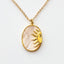 Stainless Steel Copper Plated Sun Moon Shell Necklace with Zircon and Mother of Pearl Elements