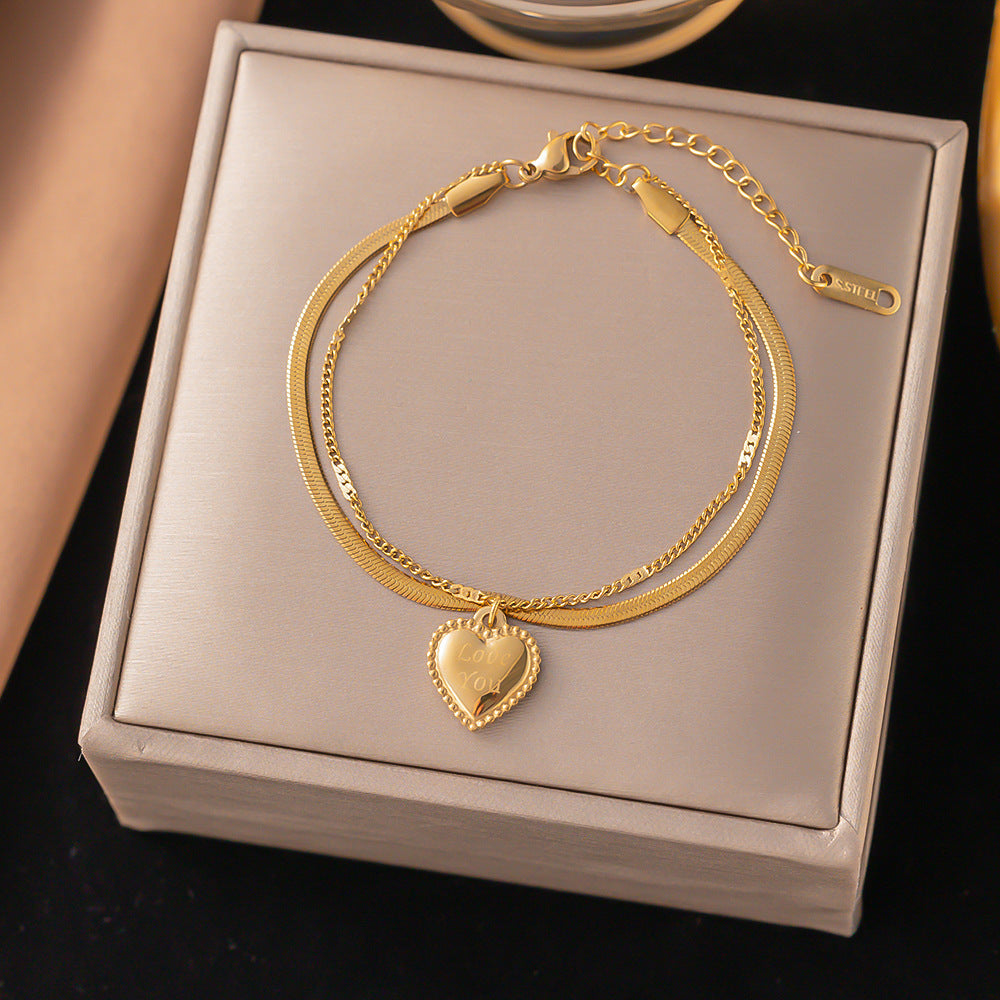 Casual Minimalist 18K Gold Plated Stainless Steel Women's Anklet