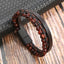 Classic Hip-hop Alloy and Leather Men's Bracelet with Natural Stone and Lava Beads