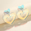 Sweet Heart Shape Acrylic Flower Butterfly Drop Earrings for Women