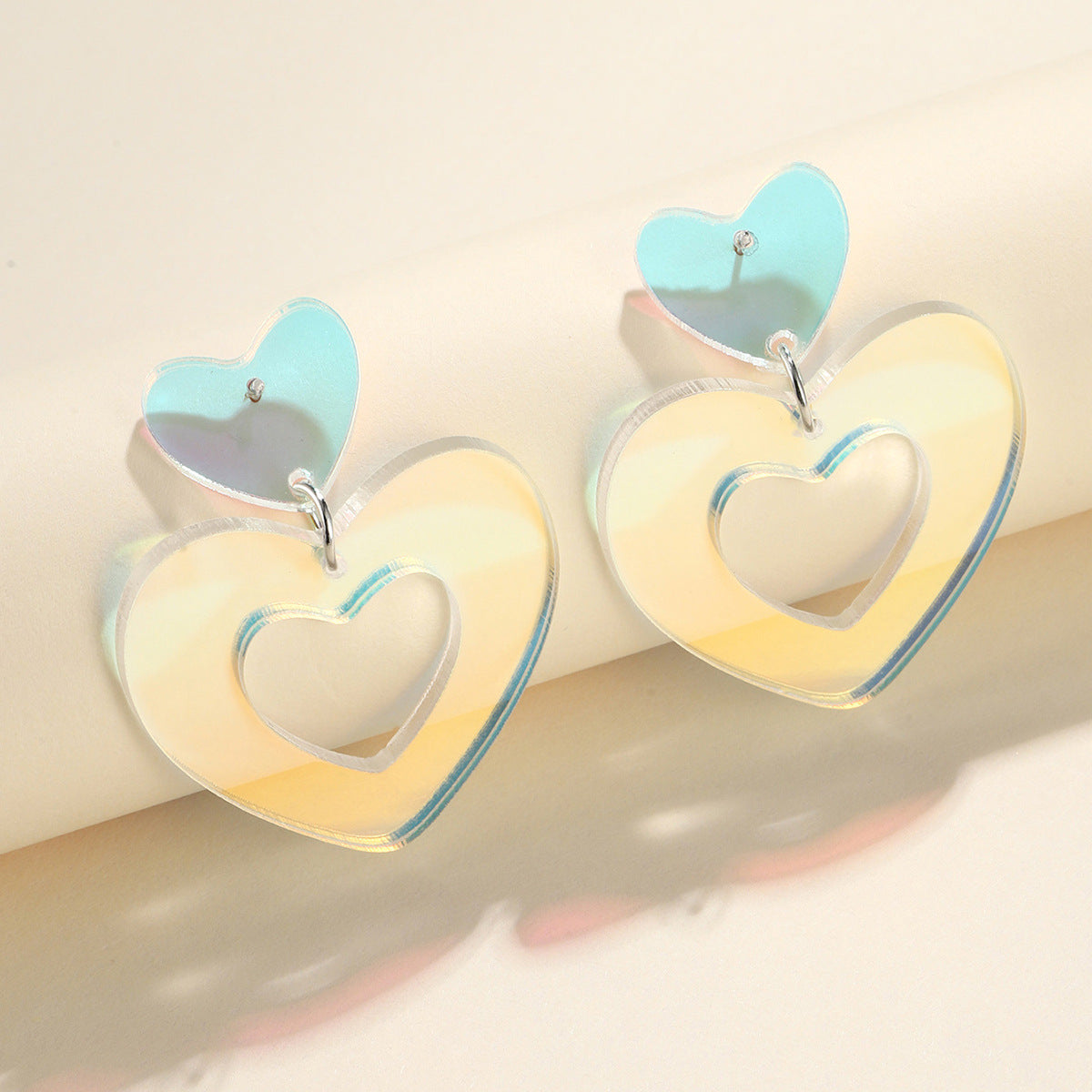 Sweet Letter Heart Shape Flower Arylic Plating Women's Drop Earrings