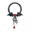 Gothic Bat Skull Stainless Steel Zircon Earrings and Heart Navel Ring Set