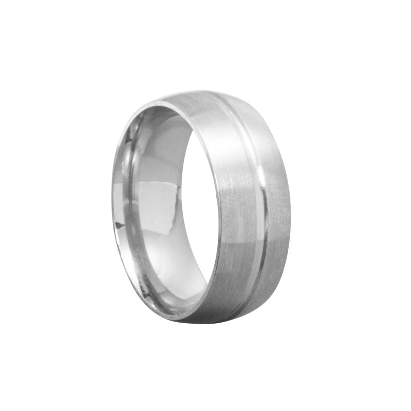 Simple Stainless Steel Matte Black Rings Wholesale