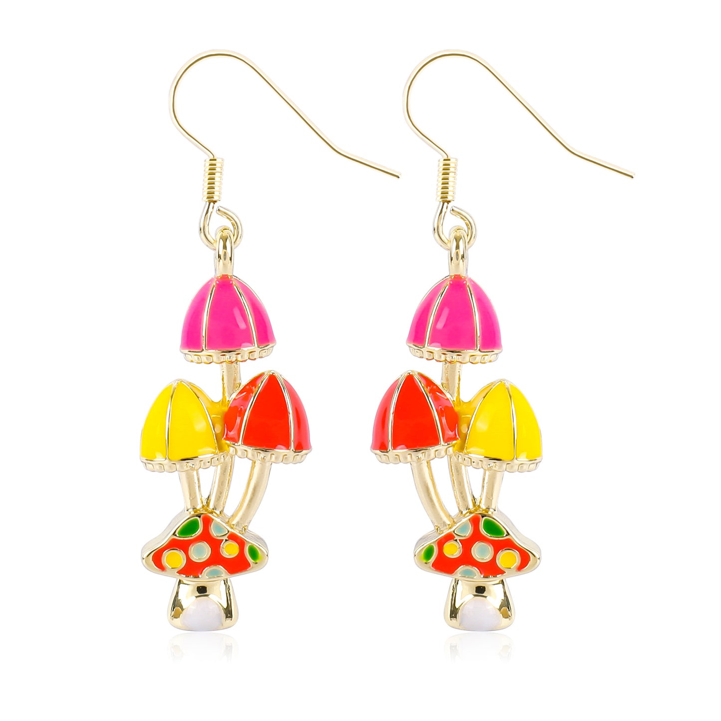 1 Pair IG Style Colorful Mushroom Enamel Zinc Alloy Drop Earrings for Women