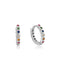 Vintage Blue Eye Ring & Multicolor Zircon Hoop Earrings Set