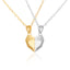 Magnetic Heart Couple Necklace Set with Stone Pendant