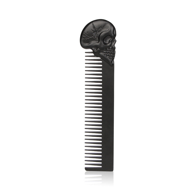 Simple Style Skull Face Alloy Hair and Beard Styling Comb Set