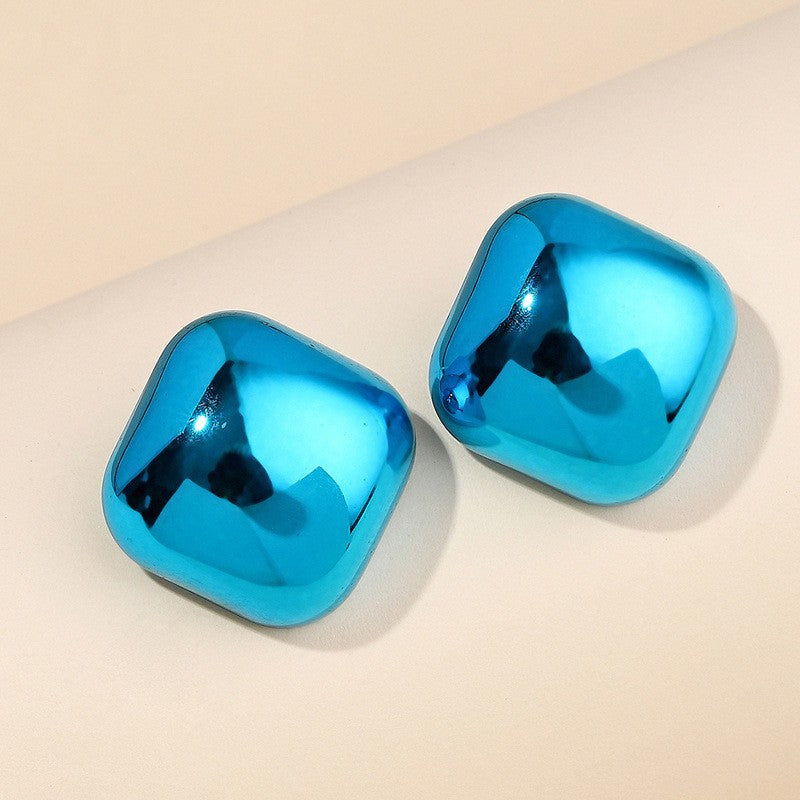 Candy Color Acrylic Round and Star Stud Earrings for Women