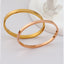 Elegant 18K Gold Plated Stainless Steel Bangle and Titanium Steel Diamond Bracelet Set