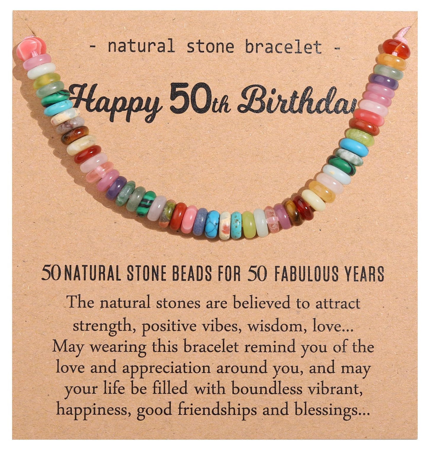 Simple Style Classic Circle Natural Stone Bracelets for Women - Candy Color Birthday Gift Bracelet