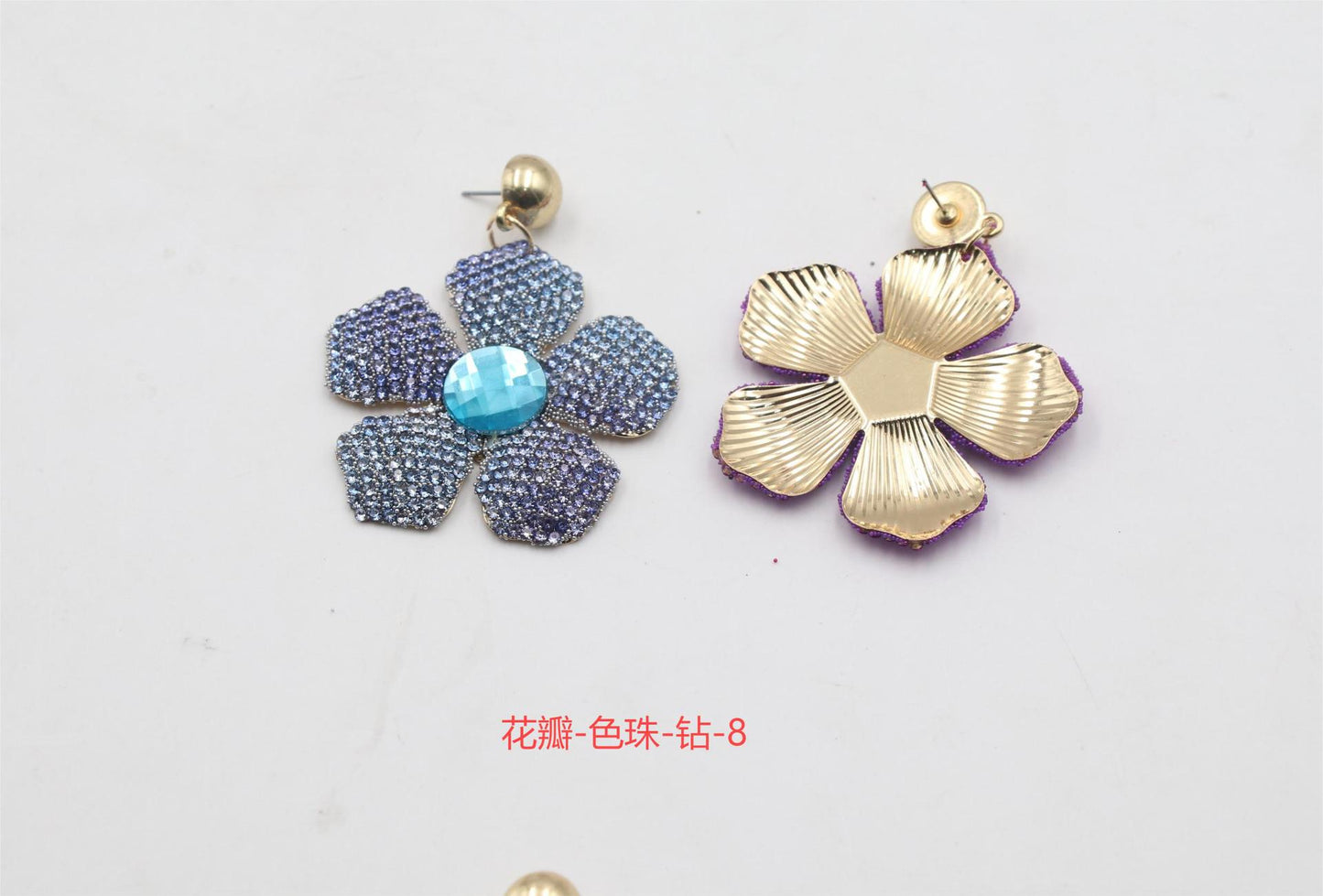 1 Piece Simple Style Classic Style Flower Inlay Iron Rhinestones Drop Earrings