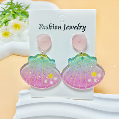 1 Pair Simple Style Shell Arylic Drop Earrings