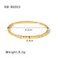 18K Gold Plated Geometric Zircon Bangle with Roman Numerals and Star Design