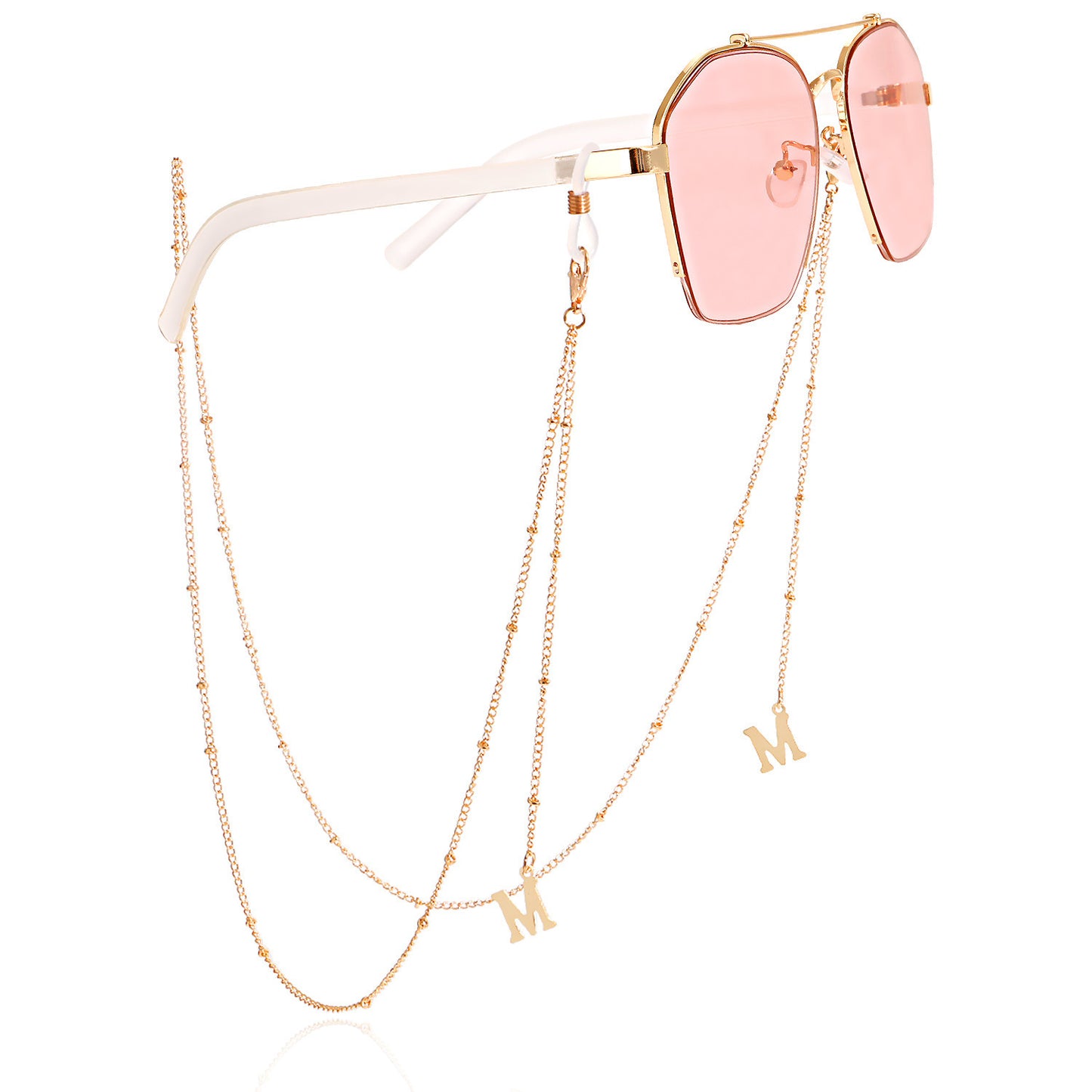 Fashion Heart Butterfly Beads Evil Eye Tassel Sunglasses Chain