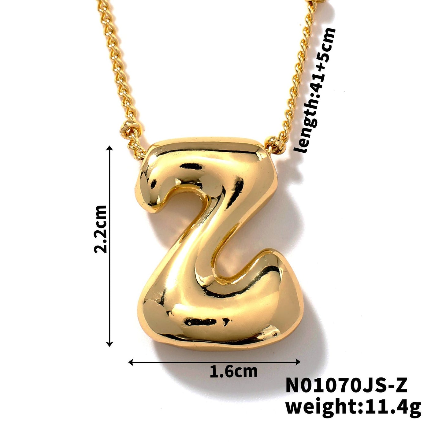 304 Stainless Steel Gold Plated Alphabet Pendant Necklace