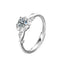 Elegant Sunflower Moissanite Sterling Silver Open Ring