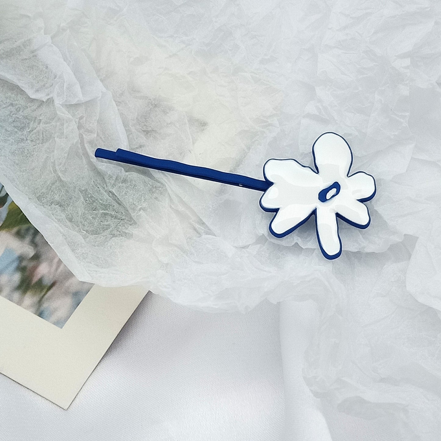 Klein Blue C Shape Alloy Stud Earrings - Niche Simple Design Korean Style for Women