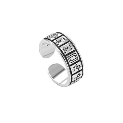 Novelty Simple Style Mahjong Adjustable Unisex Open Ring