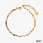 Modern Geometric Zircon Stainless Steel Gold Plated Anklet Bracelet