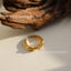 Wholesale Fashion Twist Rotating Wide 18K Gold Plated Titanium Steel Heart Ring