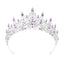 Simple Alloy Zircon Inlay Crown Tiara Headband Bridal Hair Accessories