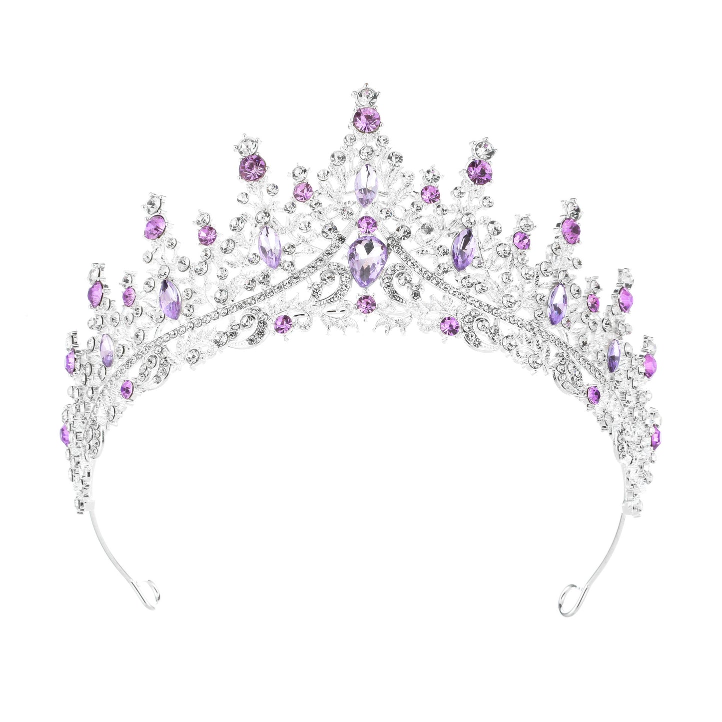 Simple Alloy Zircon Inlay Crown Tiara Headband Bridal Hair Accessories