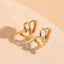 1 Piece Classic C Shape Asymmetrical 14k Gold Plated Copper Zircon Heart Ear Cuff Earrings