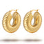 1 Pair Fashion 18K Gold Plated Stainless Steel Oval Hoop Earrings