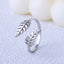 Simple Leaf Design Titanium Steel Open Ring