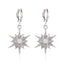 Diamond Zircon Sunflower Pendant Earrings