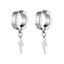 Cool Lightning Stainless Steel Ear Clips - Fashion Hip Hop Style Earrings