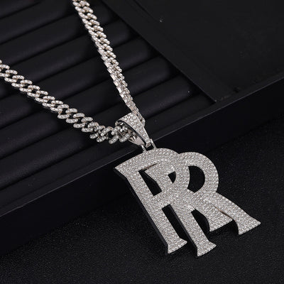 Hip-Hop Letter Rhinestones Alloy Zinc Alloy Wholesale Charms Pendant Necklace Necklace