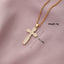 Copper Plated Zircon Cross Pendant Necklace for Men and Women