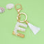 Fashion Letter Tassel Alloy Epoxy Crystal Keychain Pendant