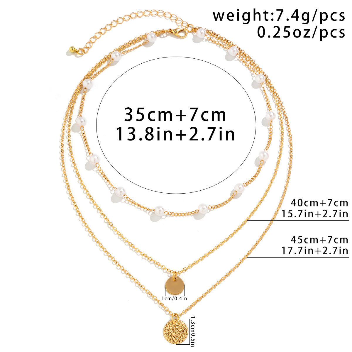 Copper Layered Solid Color Tassel Copper Chain Layered Necklaces